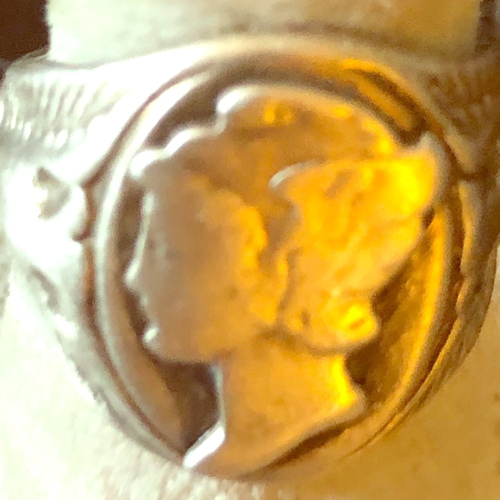 Vintage silver with lady face